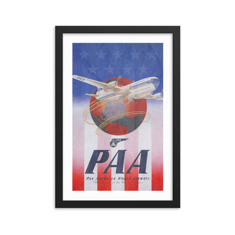 Pan Am Travel Poster with Boeing 337